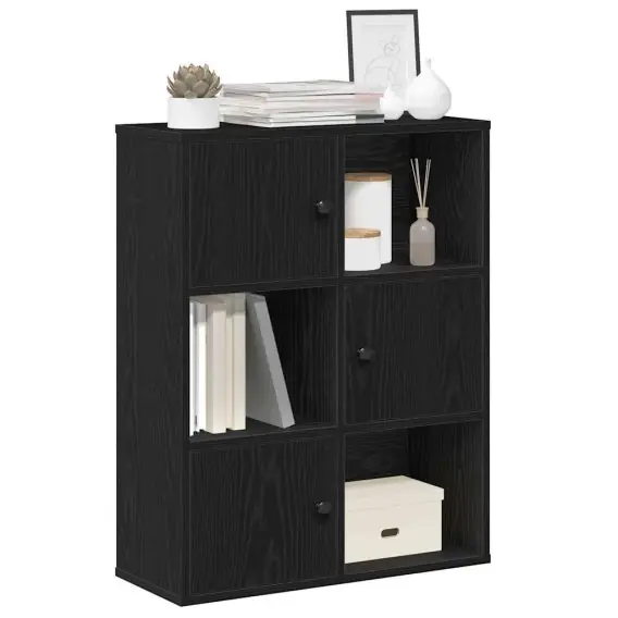 Kup teraz Regał, czarny, 60x24x76,5 cm, materiał drewnopochodny Lumarko! Lumarko! - Hurtownia wielobranżowa Lumarko